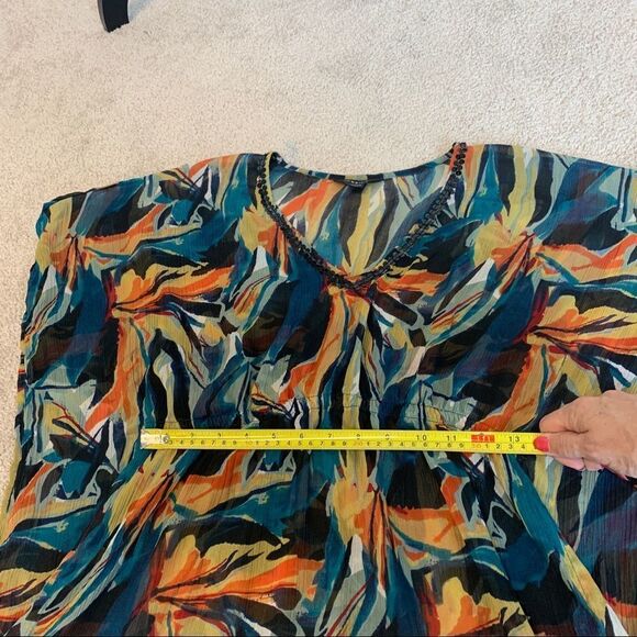 Jessica kimono Kaftan dress beach coverup chiffon short sleeve tropical sequin🔥 - Picture 11 of 12